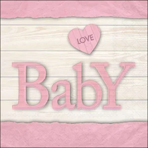 Servietter: Baby Love Rosa 33×33 cm 20 stk