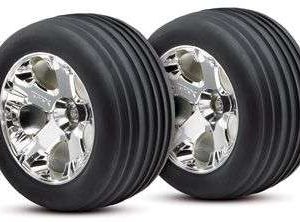 Traxxas: Tires & Wheels Ribbed/All-Star Chrome 2,8 Front (2)
