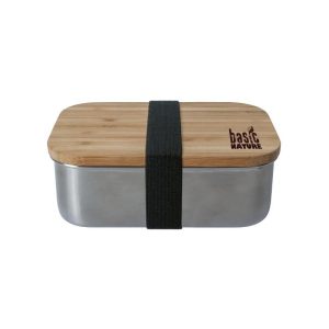 BasicNature lunsjboks ‘Bamboo’ stainless steel 0,8 L