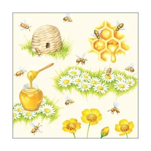 Servietter: Bees 33×33 cm 20 stk